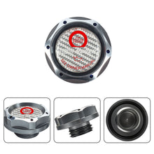 Load image into Gallery viewer, Brand New Jdm Gunmetal Engine Oil Cap With Real Carbon Fiber Mugen Sticker Emblem For Honda / Acura