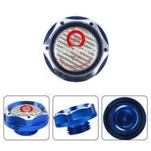 Load image into Gallery viewer, Brand New Jdm Blue Engine Oil Cap With Real Carbon Fiber Mugen Sticker Emblem For Honda / Acura