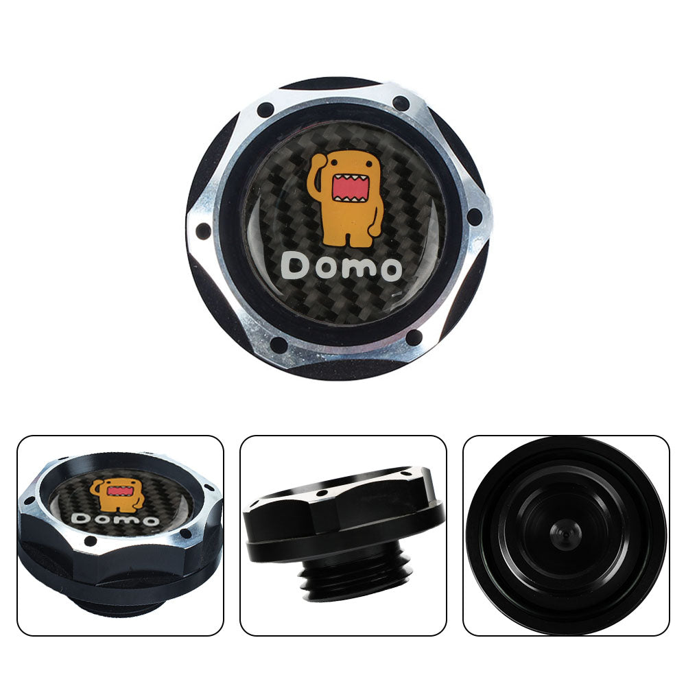 Brand New Nissan Black Engine Oil Cap With Real Carbon Fiber Black Domo Sticker Emblem