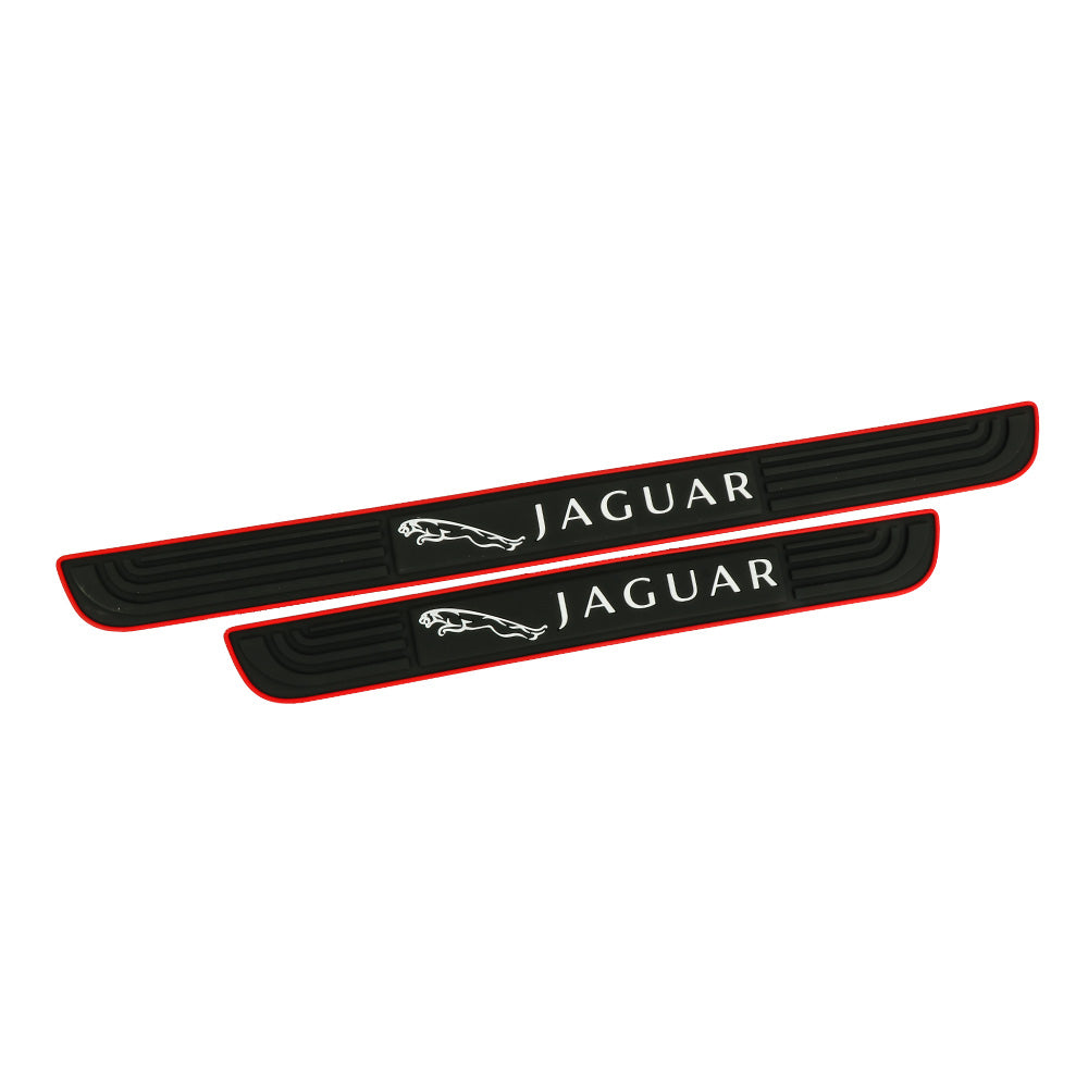 Brand New 4PCS Universal Jaguar Red Rubber Car Door Scuff Sill Cover Panel Step Protector