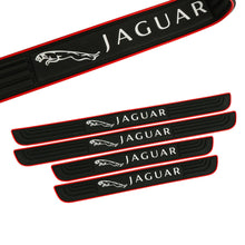 Load image into Gallery viewer, Brand New 4PCS Universal Jaguar Red Rubber Car Door Scuff Sill Cover Panel Step Protector