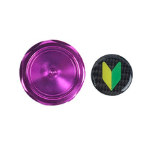 Load image into Gallery viewer, Brand New JDM Purple Engine Oil Cap With Real Carbon Fiber JDM LEAF Sticker Emblem For Nissan