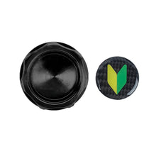 Load image into Gallery viewer, Brand New JDM Black Engine Oil Cap With Real Carbon Fiber JDM LEAF Sticker Emblem For Honda / Acura