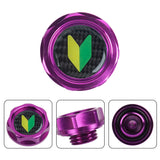 Brand New JDM Purple Engine Oil Cap With Real Carbon Fiber JDM LEAF Sticker Emblem For Honda / Acura