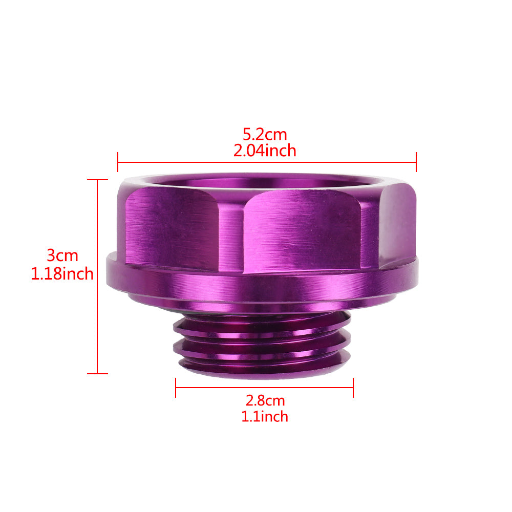 Brand New JDM Purple Engine Oil Cap With Real Carbon Fiber JDM LEAF Sticker Emblem For Nissan