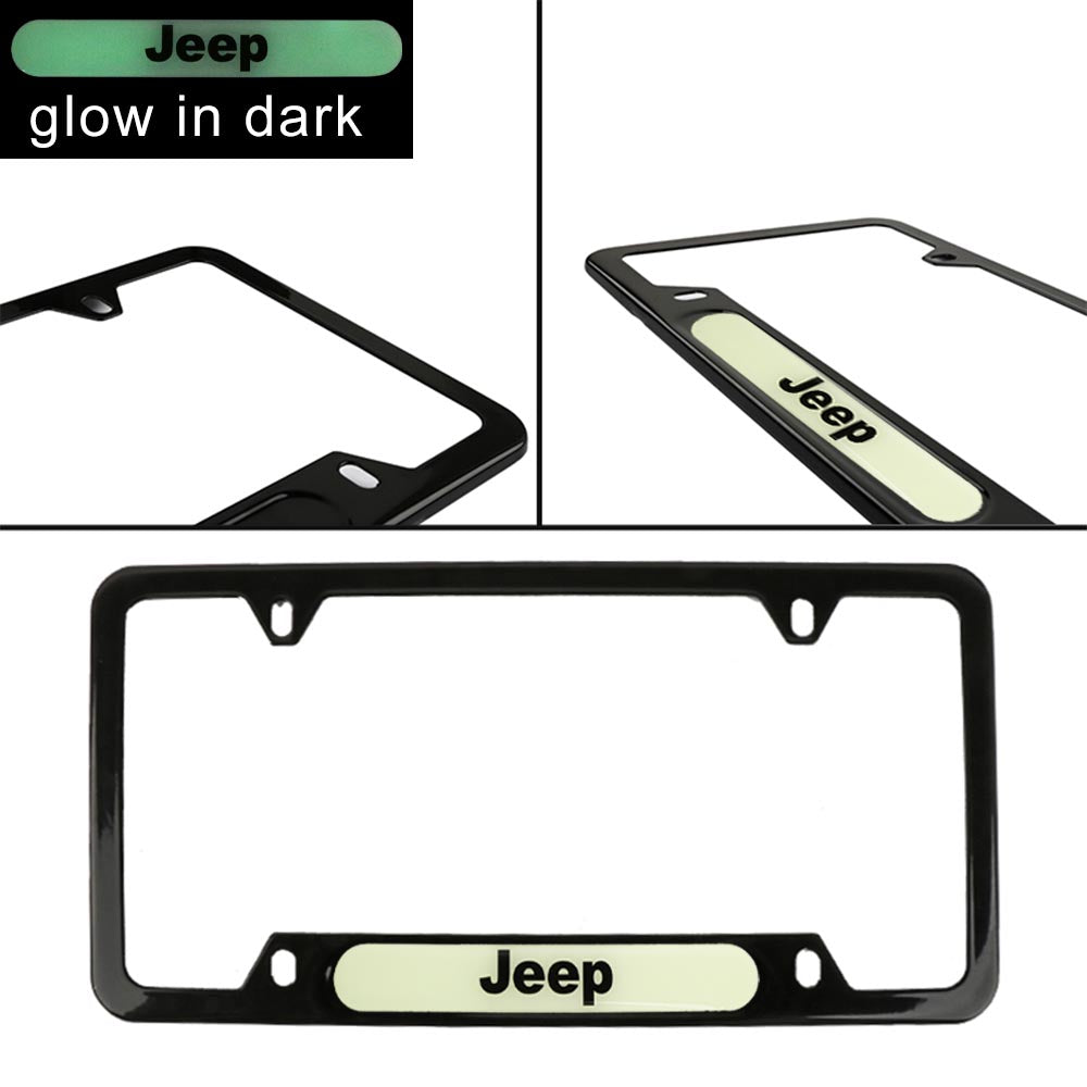 Brand New Universal 1PCS JEEP Black Metal License Plate Frame