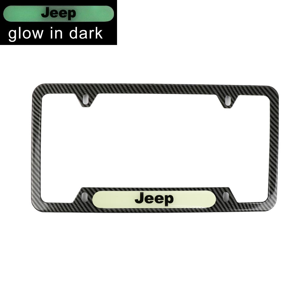 Brand New Universal 1PCS JEEP Carbon Fiber Style Metal License Plate Frame