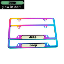 Load image into Gallery viewer, Brand New Universal 2PCS JEEP Neo Chrome Metal License Plate Frame