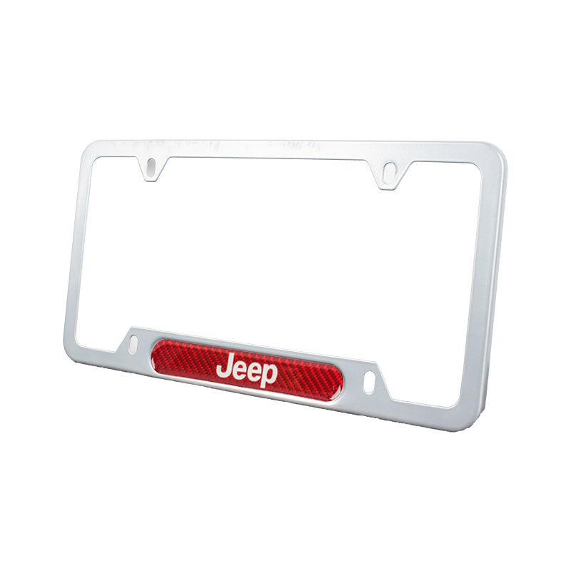 Brand New Universal 1PCS JEEP Silver Metal License Plate Frame