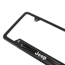 Load image into Gallery viewer, Brand New Universal 1PCS JEEP Carbon Fiber Look Metal License Plate Frame