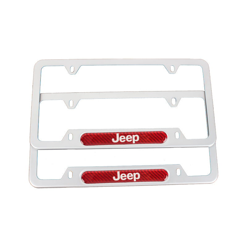 Brand New Universal 1PCS JEEP Silver Metal License Plate Frame