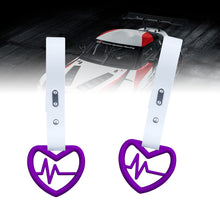 Load image into Gallery viewer, Brand New Heartbeats Purple JDM TSURIKAWA Ring Subway Train Bus Handle White Strap Charm Drift