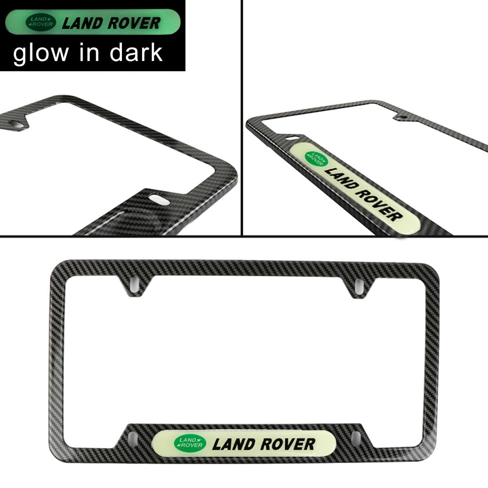 Brand New Universal 1PCS LAND ROVER Carbon Fiber Style Metal License Plate Frame