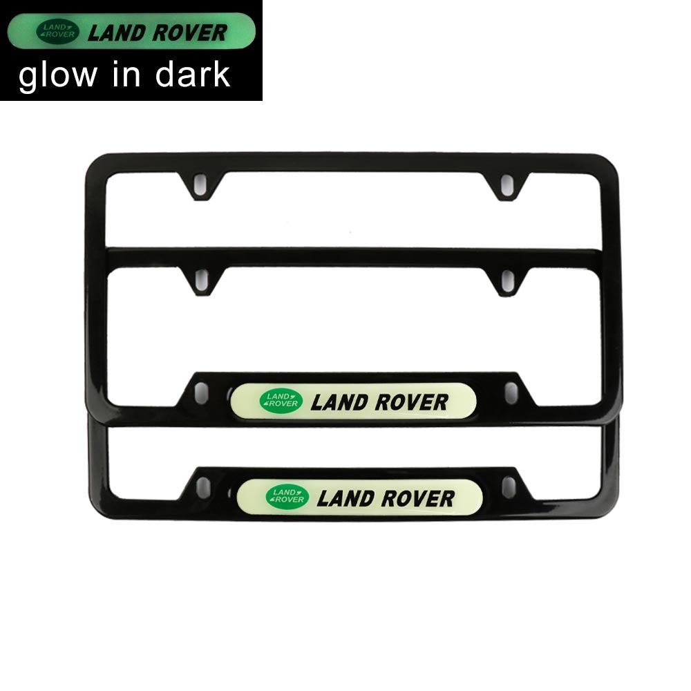 Brand New Universal 2PCS LAND ROVER Black Metal License Plate Frame