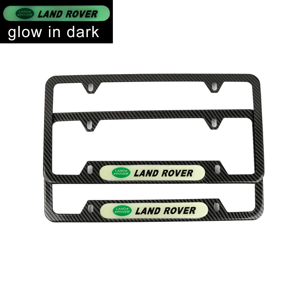 Brand New Universal 2PCS LAND ROVER Carbon Fiber Style Metal License Plate Frame