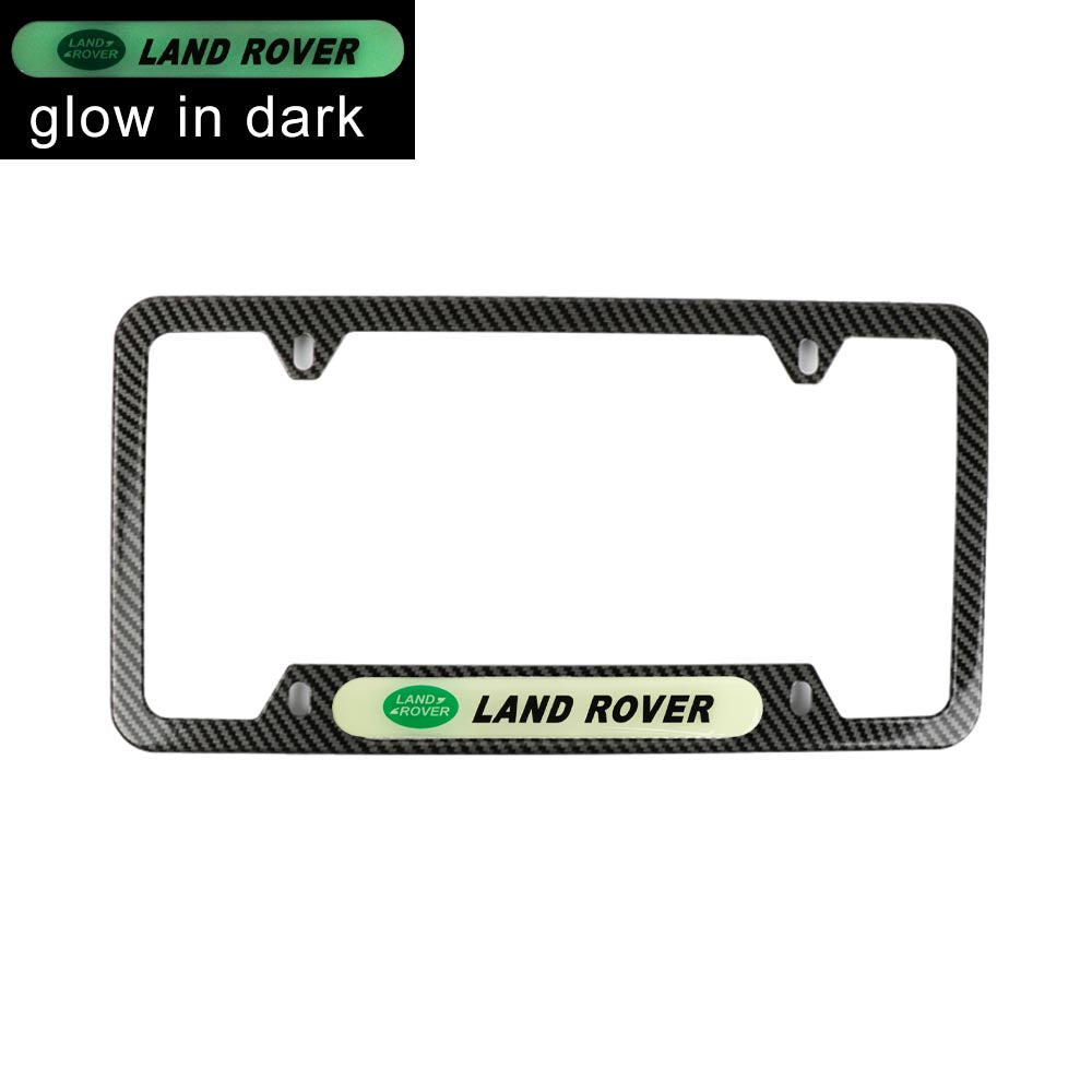 Brand New Universal 2PCS LAND ROVER Carbon Fiber Style Metal License Plate Frame