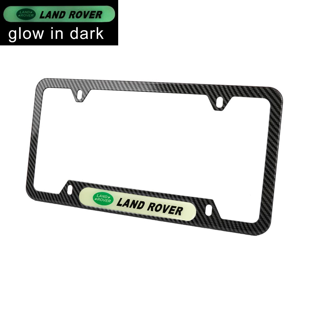 Brand New Universal 2PCS LAND ROVER Carbon Fiber Style Metal License Plate Frame