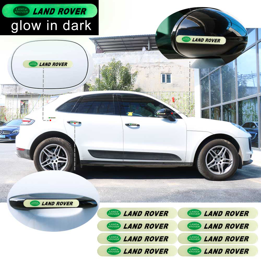 Brand New 8PCS LAND ROVER Glows in Dark Green Car Trunk Side Fenders Door Badge Scratch Guard Sticker