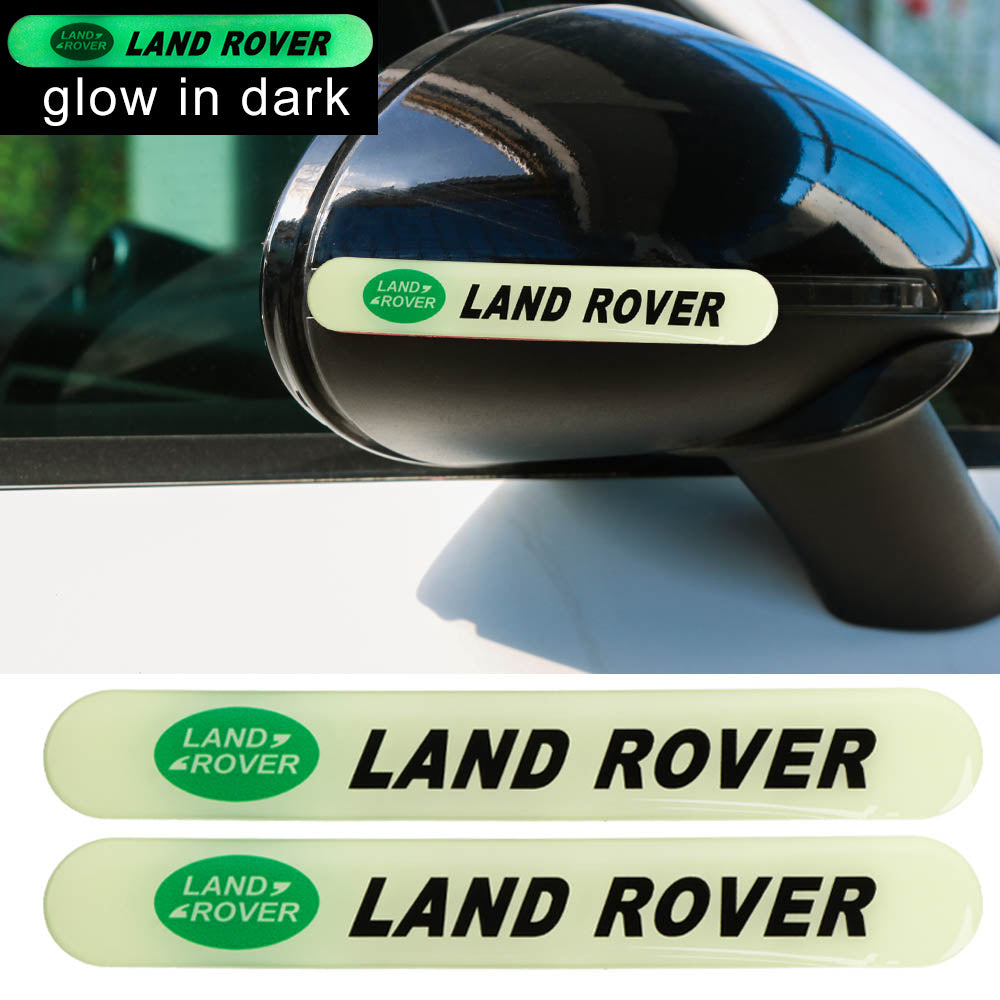 Brand New 2PCS LAND ROVER Glows in Dark Green Car Trunk Side Fenders Door Badge Scratch Guard Sticker