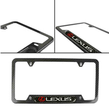 Load image into Gallery viewer, Brand New Universal 1PCS LEXUS Carbon Fiber Look Metal License Plate Frame