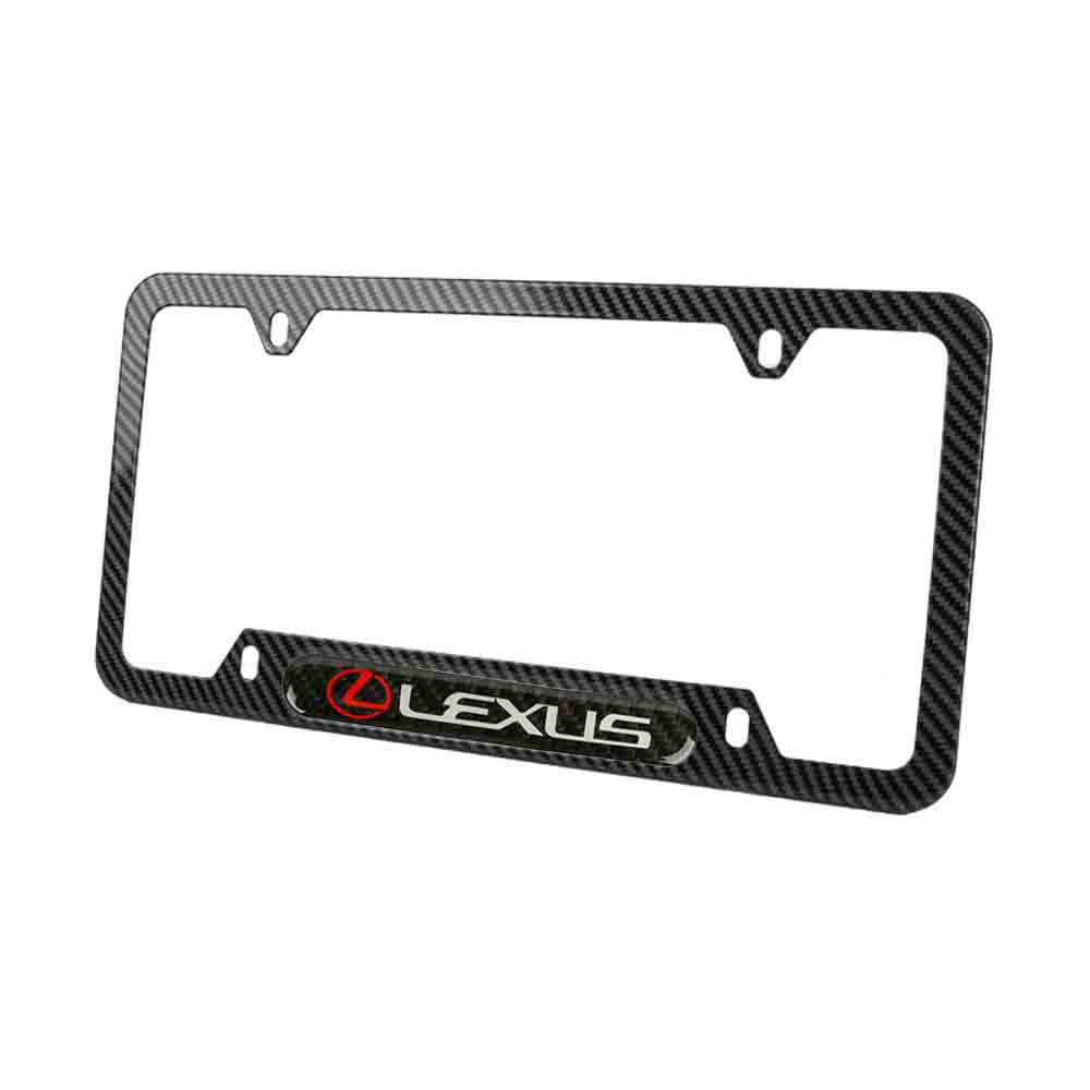 Brand New Universal 1PCS LEXUS Carbon Fiber Look Metal License Plate Frame