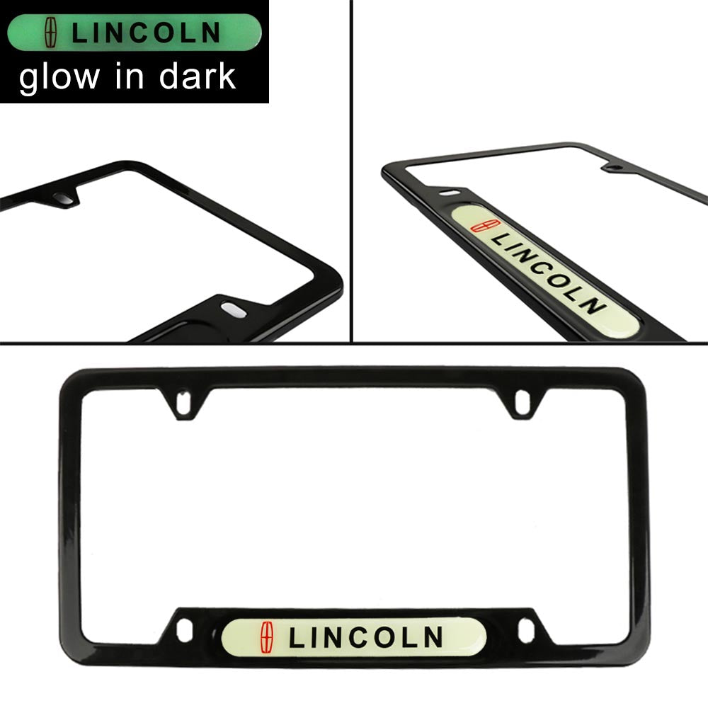 Brand New Universal 1PCS LINCOLN Black Metal License Plate Frame