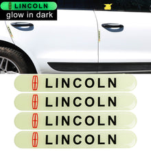 Load image into Gallery viewer, Brand New 4PCS LINCOLN Glows in Dark Green Car Trunk Side Fenders Door Badge Scratch Guard Sticker