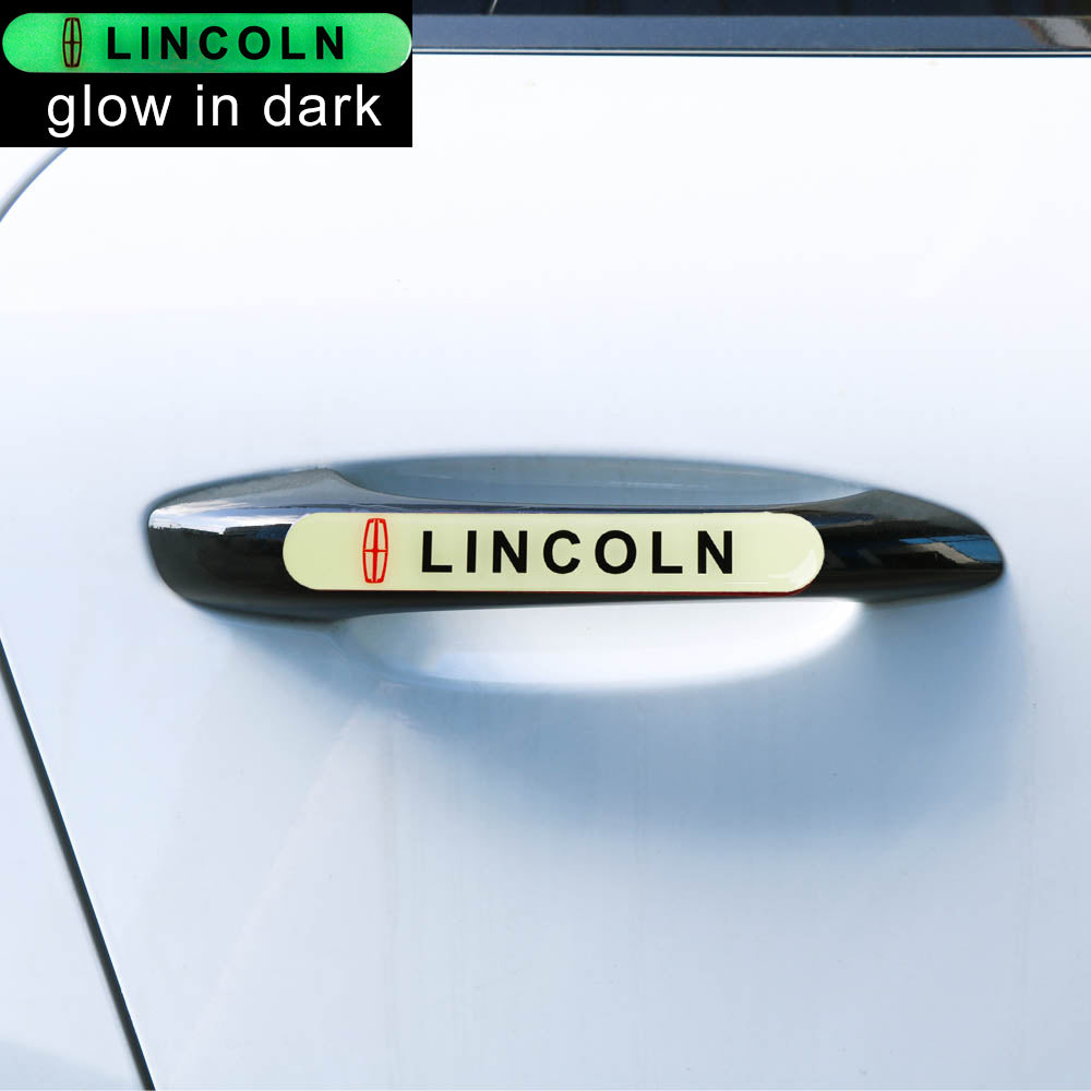 Brand New 1PCS LINCOLN Glows in Dark Green Car Trunk Side Fenders Door Badge Scratch Guard Sticker