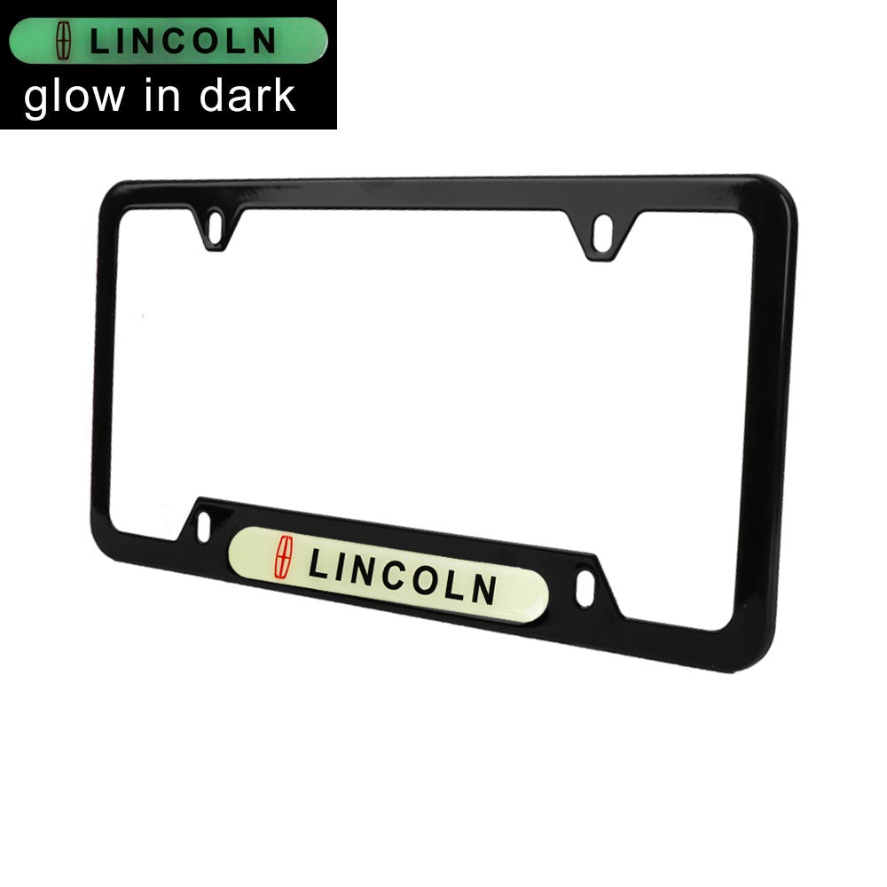 Brand New Universal 1PCS LINCOLN Black Metal License Plate Frame