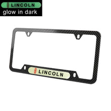 Load image into Gallery viewer, Brand New Universal 1PCS LINCOLN Carbon Fiber Style Metal License Plate Frame