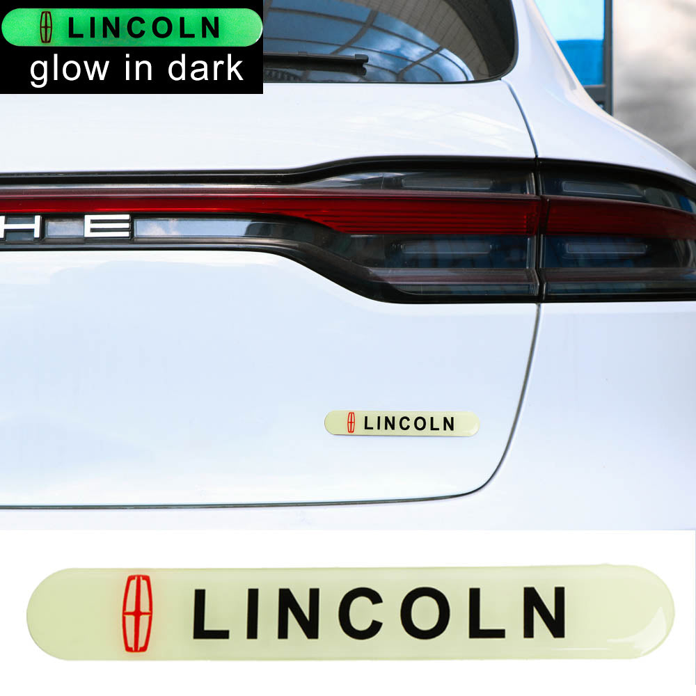 Brand New 1PCS LINCOLN Glows in Dark Green Car Trunk Side Fenders Door Badge Scratch Guard Sticker