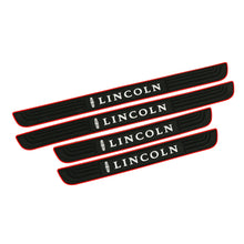 Load image into Gallery viewer, Brand New 4PCS Universal Lincoln Red Rubber Car Door Scuff Sill Cover Panel Step Protector