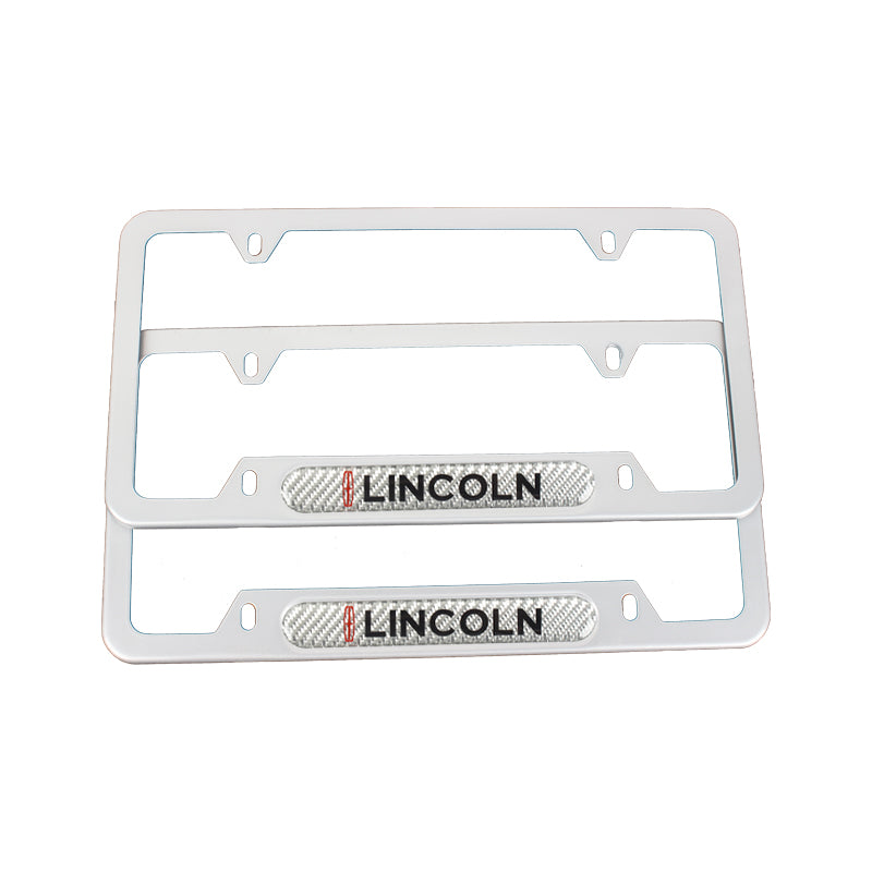 Brand New Universal 1PCS Lincoln Silver Metal License Plate Frame