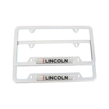 Load image into Gallery viewer, Brand New Universal 1PCS Lincoln Silver Metal License Plate Frame