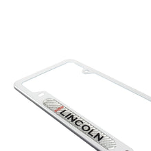 Load image into Gallery viewer, Brand New Universal 2PCS Lincoln Silver Metal License Plate Frame