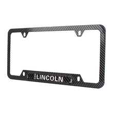 Load image into Gallery viewer, Brand New Universal 1PCS LINCOLN Carbon Fiber Look Metal License Plate Frame