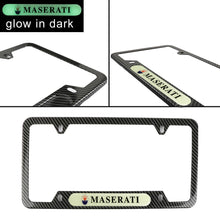 Load image into Gallery viewer, Brand New Universal 1PCS MASERATI Carbon Fiber Style Metal License Plate Frame