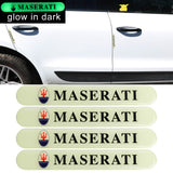 Brand New 4PCS MASERATI Glows in Dark Green Car Trunk Side Fenders Door Badge Scratch Guard Sticker