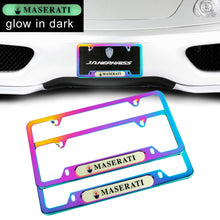 Load image into Gallery viewer, Brand New Universal 2PCS Maserati Neo Chrome Metal License Plate Frame