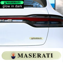 Load image into Gallery viewer, Brand New 1PCS MASERATI Glows in Dark Green Car Trunk Side Fenders Door Badge Scratch Guard Sticker