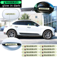 Load image into Gallery viewer, Brand New 8PCS MASERATI Glows in Dark Green Car Trunk Side Fenders Door Badge Scratch Guard Sticker