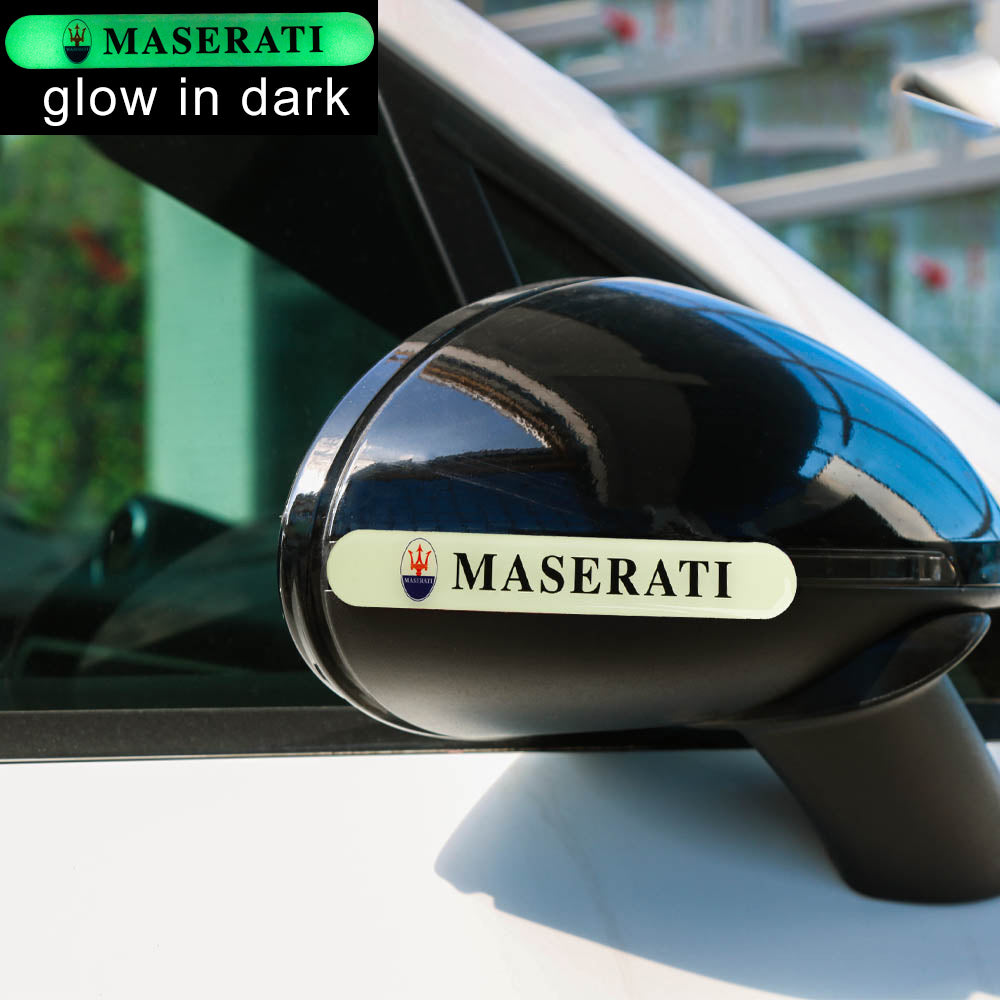 Brand New 4PCS MASERATI Glows in Dark Green Car Trunk Side Fenders Door Badge Scratch Guard Sticker