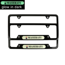 Load image into Gallery viewer, Brand New Universal 2PCS MASERATI Black Metal License Plate Frame