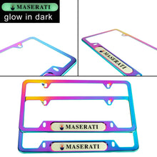 Load image into Gallery viewer, Brand New Universal 2PCS Maserati Neo Chrome Metal License Plate Frame