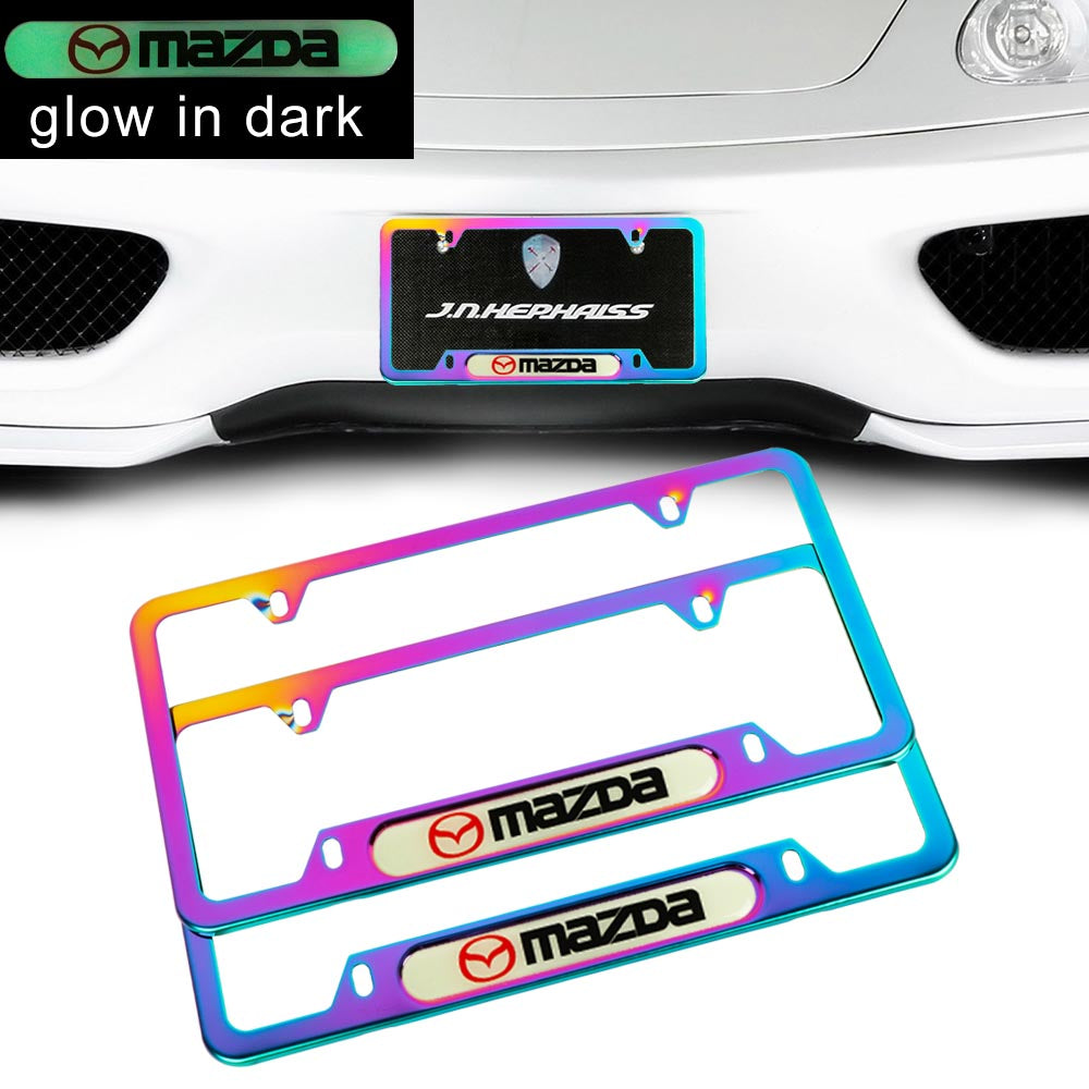 Brand New Universal 2PCS Mazda Neo Chrome Metal License Plate Frame