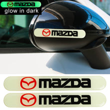 Load image into Gallery viewer, Brand New 2PCS MAZDA Glows in Dark Green Car Trunk Side Fenders Door Badge Scratch Guard Sticker