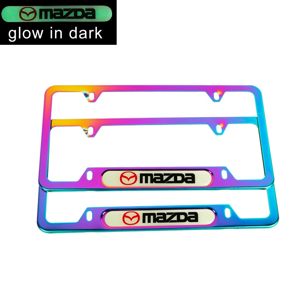 Brand New Universal 2PCS Mazda Neo Chrome Metal License Plate Frame