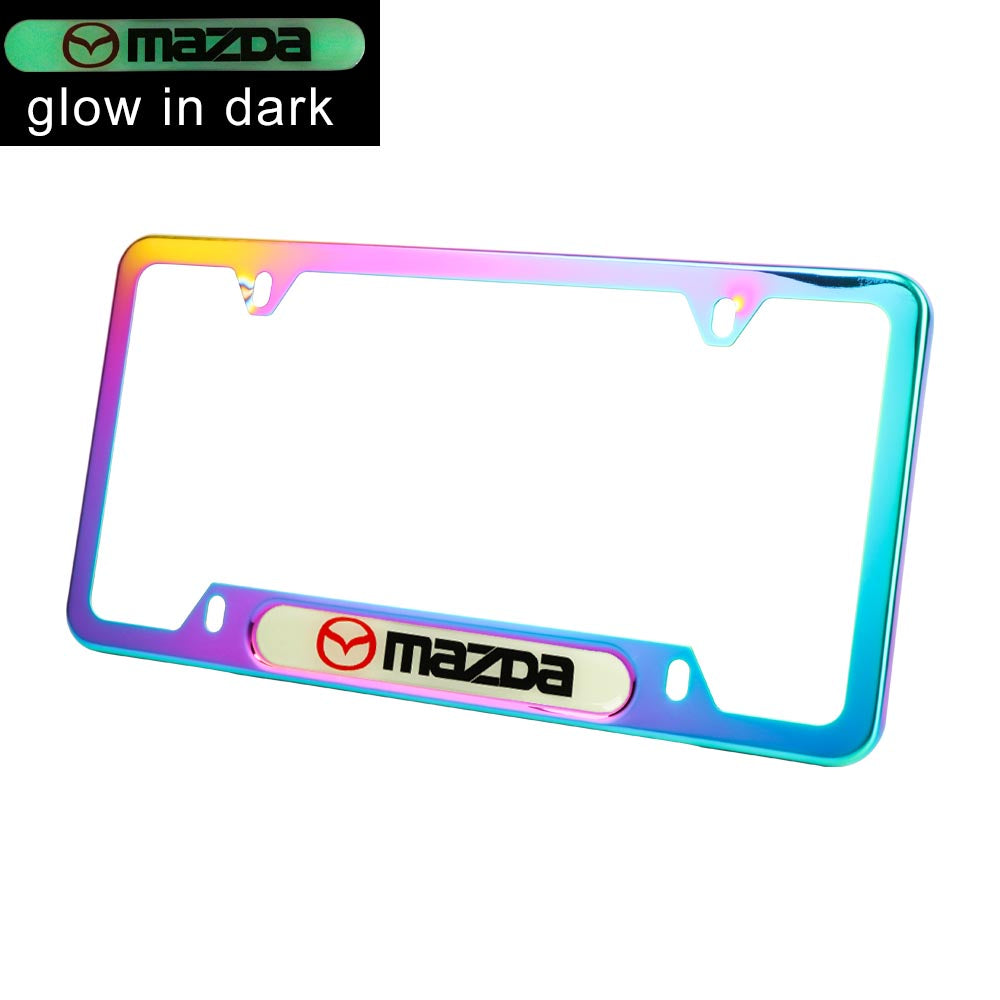 Brand New Universal 2PCS Mazda Neo Chrome Metal License Plate Frame