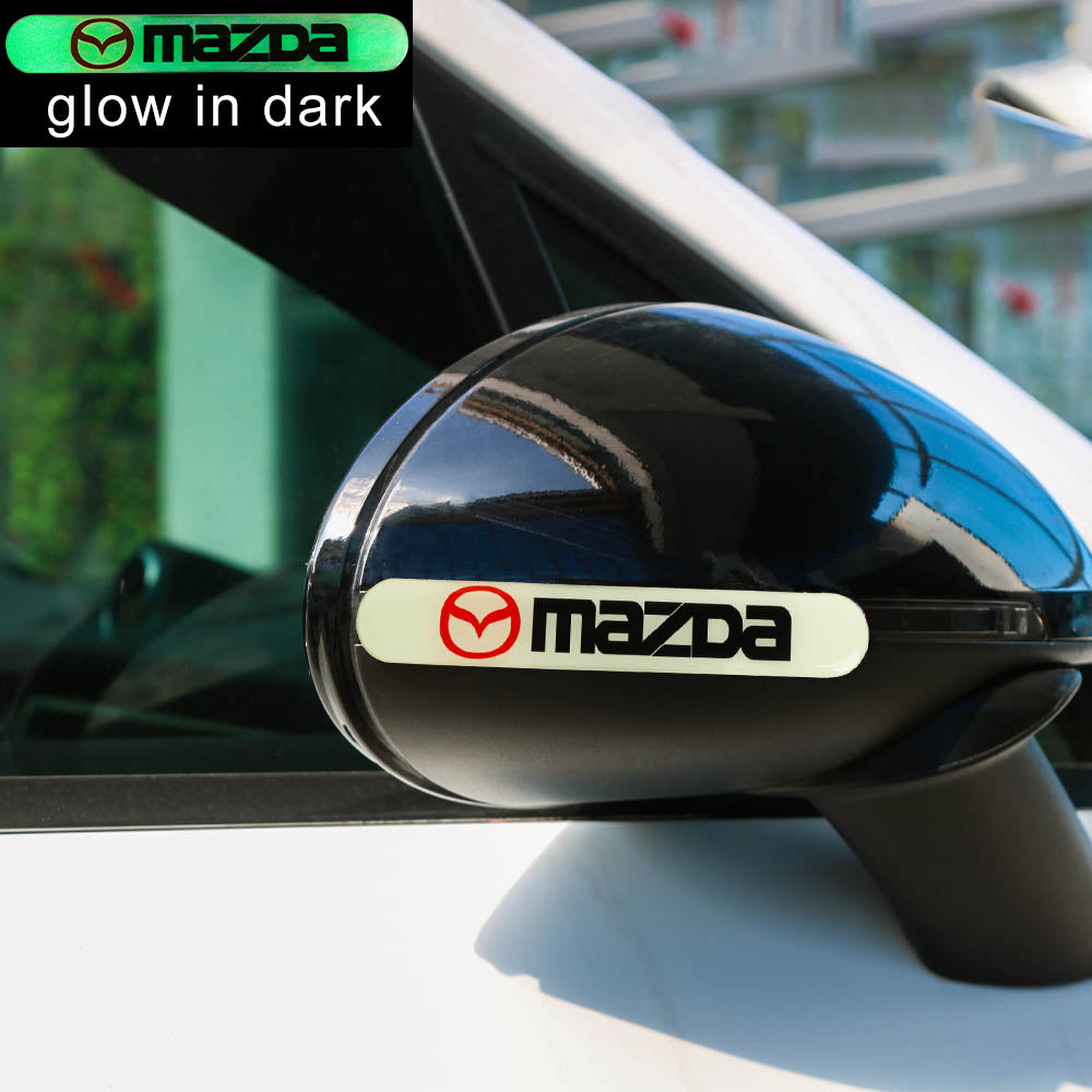 Brand New 4PCS MAZDA Glows in Dark Green Car Trunk Side Fenders Door Badge Scratch Guard Sticker