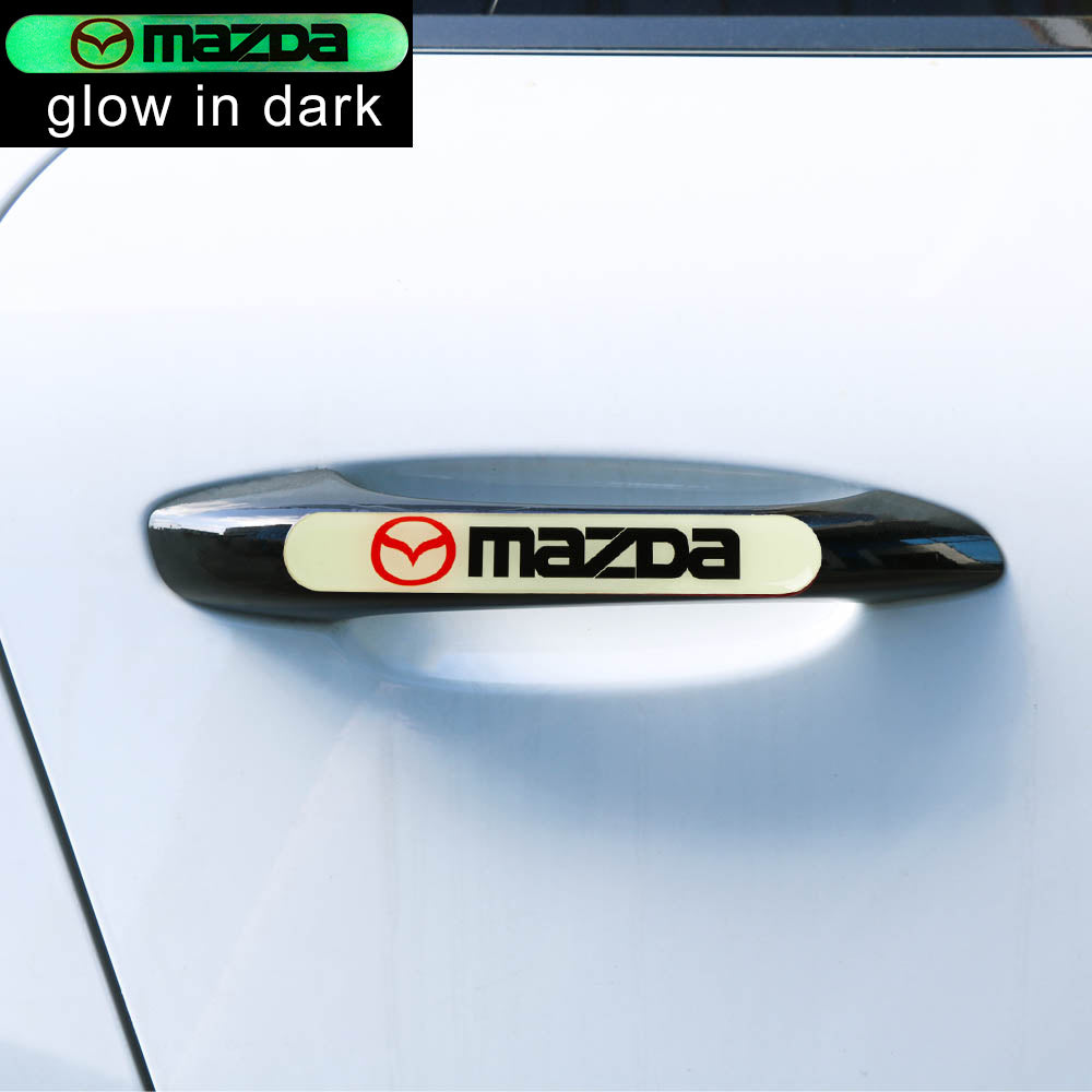 Brand New 4PCS MAZDA Glows in Dark Green Car Trunk Side Fenders Door Badge Scratch Guard Sticker